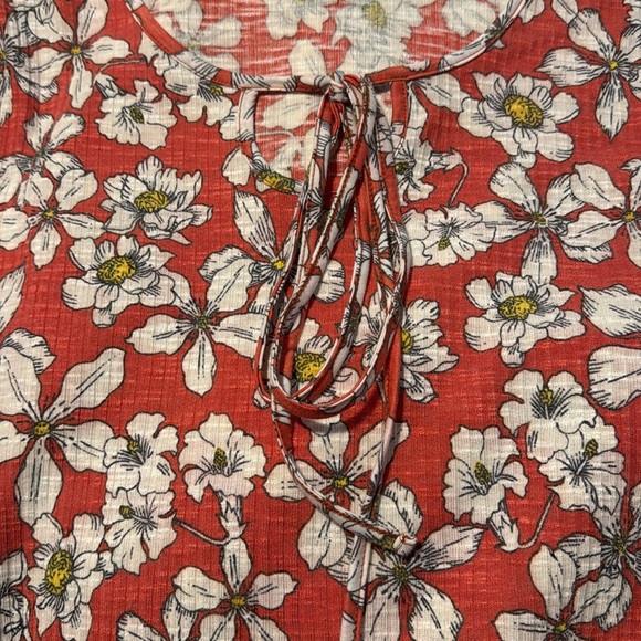 Cato short sleeve medium floral print tie up shirt - Picture 4 of 5